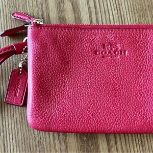 Coach Red Leather Wristlet